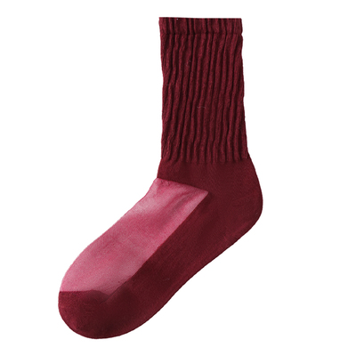 美拉德棕水晶袜子女棉底彩丝高腰糖果色净版安可拉红配乐福德训