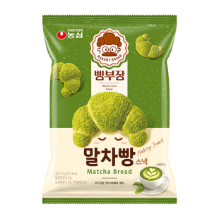 韩国进口NONG SHIM农心抹茶味面包形膨化牛角包脆休闲食品小零食