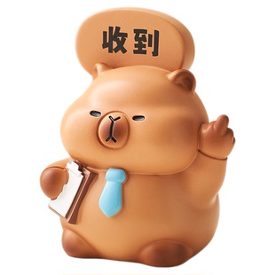 卡皮巴拉上班发疯摆件办公室工位装饰打工人解压治愈情绪稳定神器
