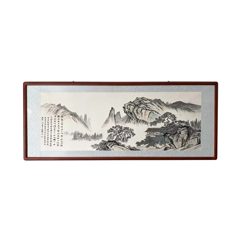 纯手绘真迹望云楼山水国画定制