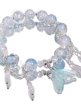 人鱼水晶手链diy手串甜美森系