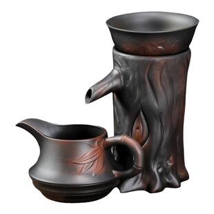 创意紫陶一体过滤茶漏茶叶过滤网公道杯懒人支架托架功夫茶道零配