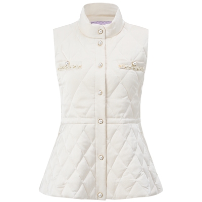 【奥莱】MAXRIENY千金小香风羽绒马甲女装保暖立领马夹背心