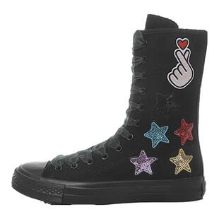 板鞋韩休闲平底高帮帆布鞋女高邦单靴单鞋子春秋中筒靴子ins潮