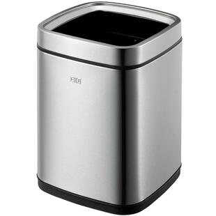 EKO宜可欧式不锈钢垃圾桶家用客厅厨房卫生间无盖方形垃圾桶小号