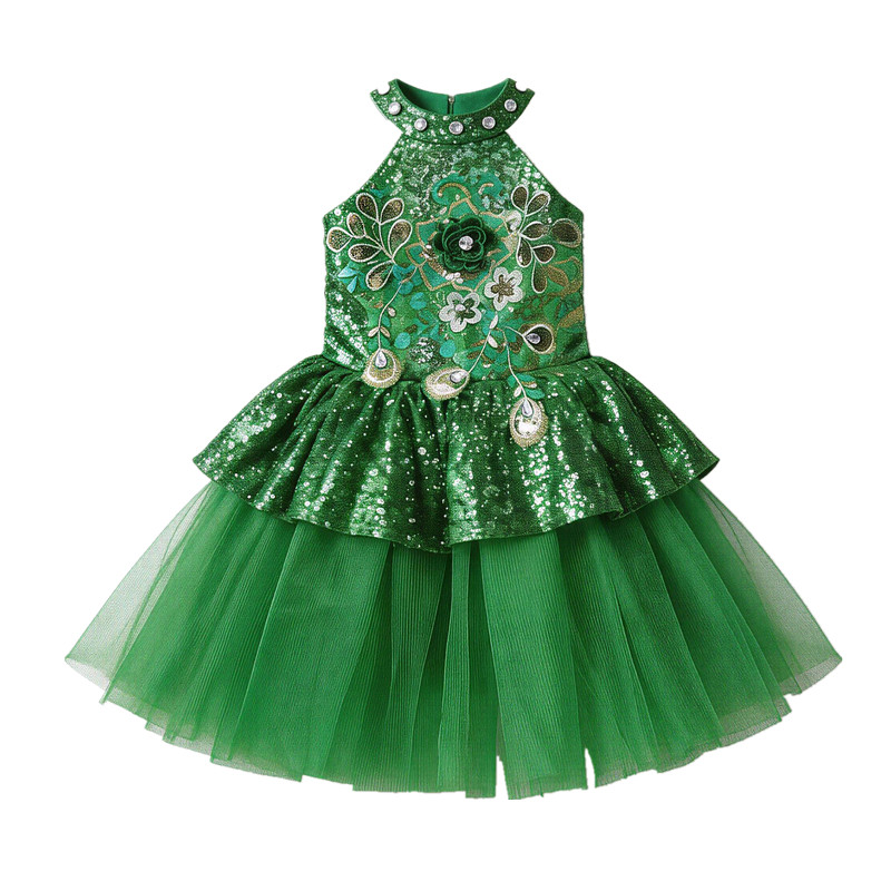 芽芽的儿歌演出服六一儿童舞蹈蓬蓬连衣纱裙演出服幼儿园可爱粉裙