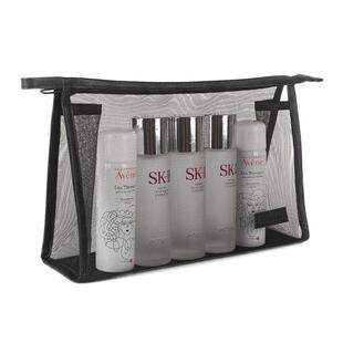 洗漱纯色简约随身收纳包小号大容量化妆品收纳立体网纱大容量包袋