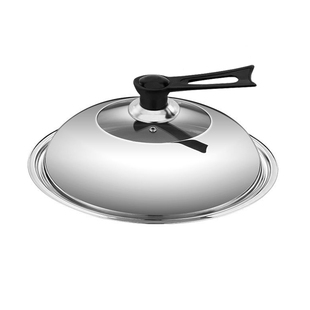 锅盖家用不锈钢钢化玻璃耐高温透明炒锅盖32cm34cm通用可视锅盖