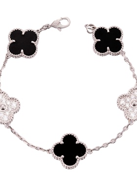 baostone四叶草五花手链S925银