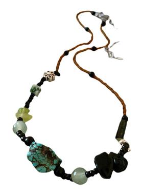 时尚百搭自然风彩色花朵串珠项链