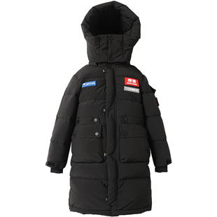 极寒鹅绒服 儿童羽绒服长款防水男童白鹅绒女童超厚外套东北户外