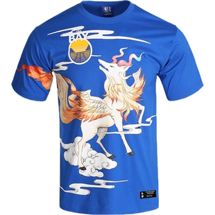 NBA勇士队 上古神兽白泽 圆领T恤运动潮流休闲百搭时尚全棉