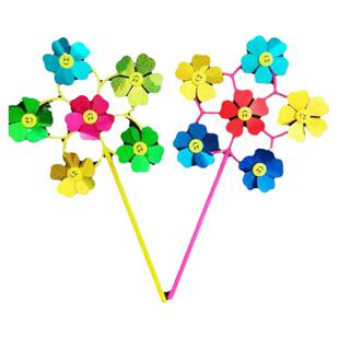 买一送一卡通发光六轮风车儿童玩具春游户外地推小礼品夜市摆地摊