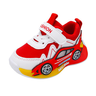男女童运动鞋春秋新款亮灯中小童宝宝鞋子软底防滑板鞋儿童学步鞋