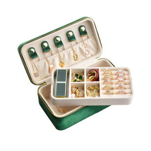 塔梅琳高级首饰收纳盒黄金项链耳环戒指盒大容量双层首饰盒防氧化