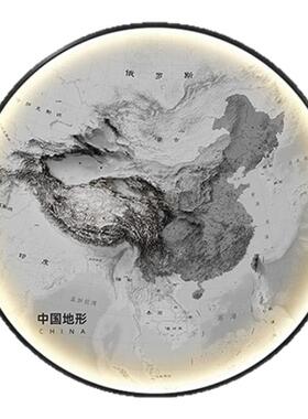 中国地形图壁画办公室玄关装饰画
