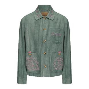 【明星同款】GARCON BY GARCON 25春夏亚麻神鸟钉珠刺绣夹克外套