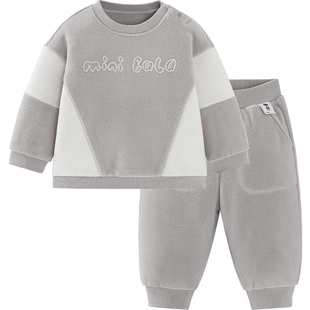 【商场同款】迷你巴拉巴拉长袖套装男女童抗静电摇粒绒卫衣长裤