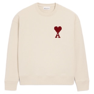 【马年限定】Ami Paris 男女同款重磅棉刺绣ADC爱心阔版圆领卫衣