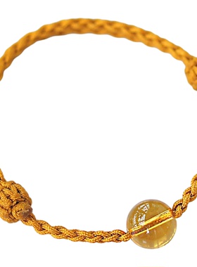 保真黄水晶转运珠手工编绳