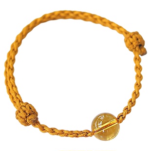 招财黄水晶手链转运珠男女手绳情侣手串保真旺财聚财三生三世编绳