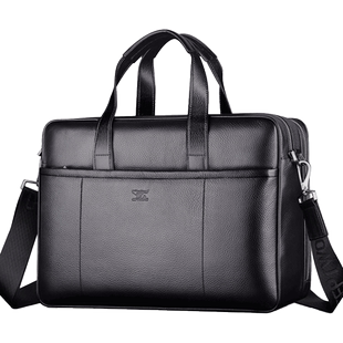 七匹狼真皮男包时尚单肩包休闲斜挎包大容量男士横款商务牛皮包包