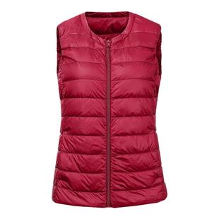 中老年圆领内胆羽绒服女马甲轻薄坎肩胖妈妈装加肥大码保暖背心冬