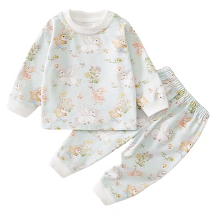 婴儿衣服春季纯棉分体套装婴幼儿宝宝贴身秋衣a类女宝睡衣秋裤春8