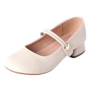 白色旗袍鞋女2025春新款配裙子小皮鞋圆头新中式单鞋玛丽珍女鞋子