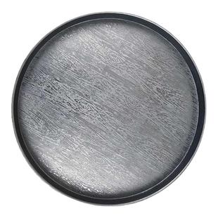 家用木纹茶杯托盘密胺茶盘圆形放杯子的托盘酒店宾馆收纳置物盘