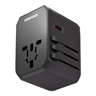 鸿雁万能插座USB多国便携旅行转换器插头电源欧洲英美意德标快充