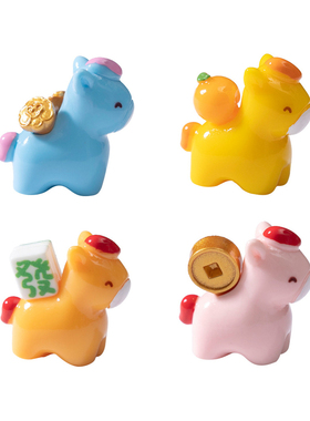 马年马上有钱招财公仔摆件