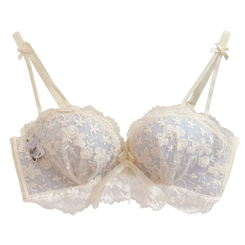 Siimeilail/斯米莱蕾丝内衣女小胸聚拢显大无钢圈蝴蝶结性感文胸