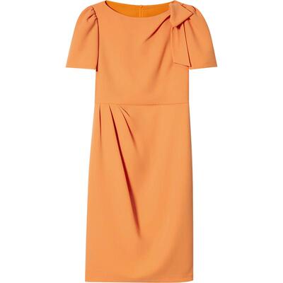 LK BENNETT橙色连衣裙新款简约大方法式职业通勤修身显瘦裙
