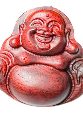 小叶紫檀弥勒佛吊坠佛公挂件红木开心佛项链木质佛像男女定制佛牌