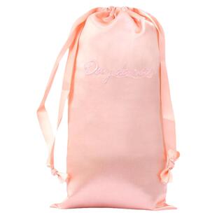 缎面舞蹈鞋粉色收纳袋子环保足尖鞋包芭蕾舞鞋包缩口舞鞋抽绳包