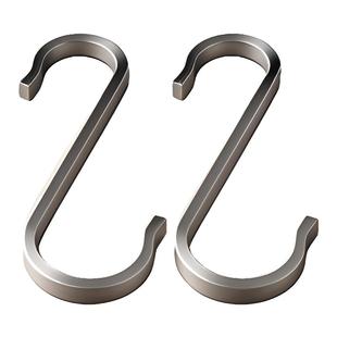 不锈钢挂钩304加厚免打孔厨房大号金属钩家用多功能S形钢管勾子