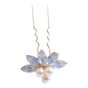 汉服古风发钗点缀小花钗发饰品u型珍珠发簪小清新甜美小仙女簪子