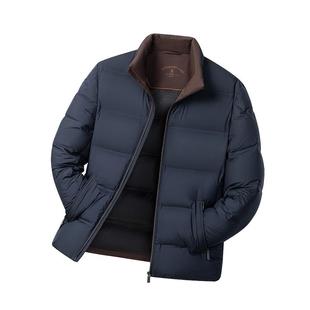 [鹅绒面包服]梦特娇男士羽绒服冬季立领休闲鹅绒外套保暖防风厚J