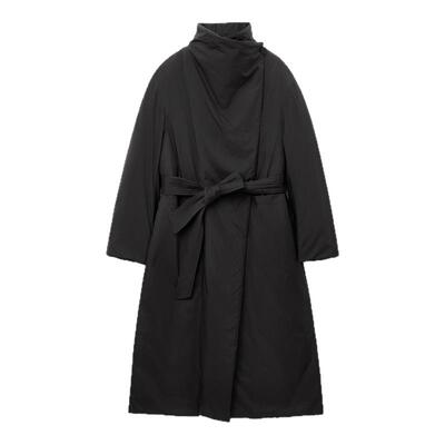 OVV秋冬女装无绗线可翻折立领中长羽绒服外套GWRAJ44103A