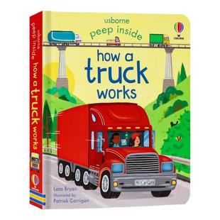 Usbrone卡车的工作原理 偷偷看里面揭秘系列 Peep Inside how a truck works 英文原版绘本 科普百科翻翻书 英语读物 洞洞纸板书