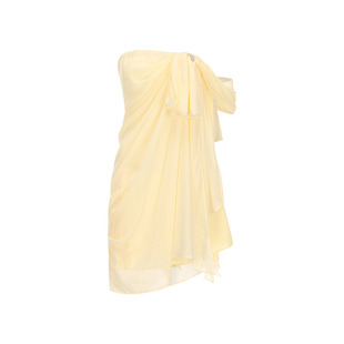 [甄选7折]NanaJacqueline徐如蓝同款抹胸飘纱连衣裙女蝴蝶结长裙