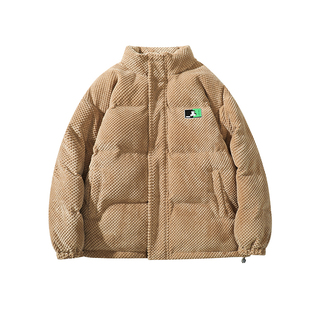 美拉德风雪尼尔棉衣棉服袄男加肥加大码潮牌胖子宽松立领保暖冬季