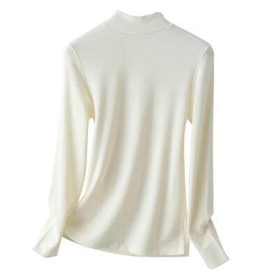 德绒半高领打底衫女春秋内搭上衣