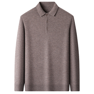 上海春竹羊绒男士冬季POLO衫翻领保暖中老年针织打底衫内搭羊毛衣