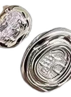 PURE 老钱风徽章戒指女小众设计vintage中古银色轻奢感气质食指戒