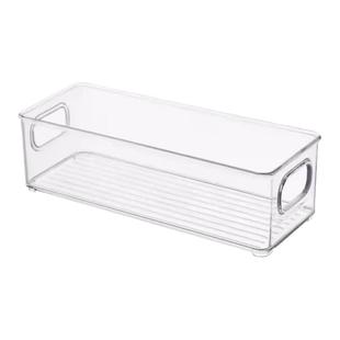 橱柜收纳盒整理杂物零食筐桌面窄长置物透明亚克力长方形储物盒子