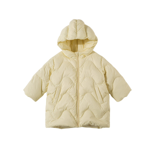 Amila女童三防羽绒服中长款儿童宝宝加厚保暖连帽外套小女孩冬装