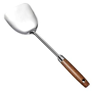 304不锈钢锅铲家用加厚炒菜铲子厨具套装漏勺大汤勺炒勺木柄铁铲