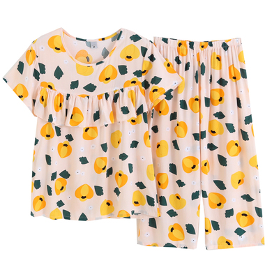 花丛小妖女棉绸时尚睡衣薄款